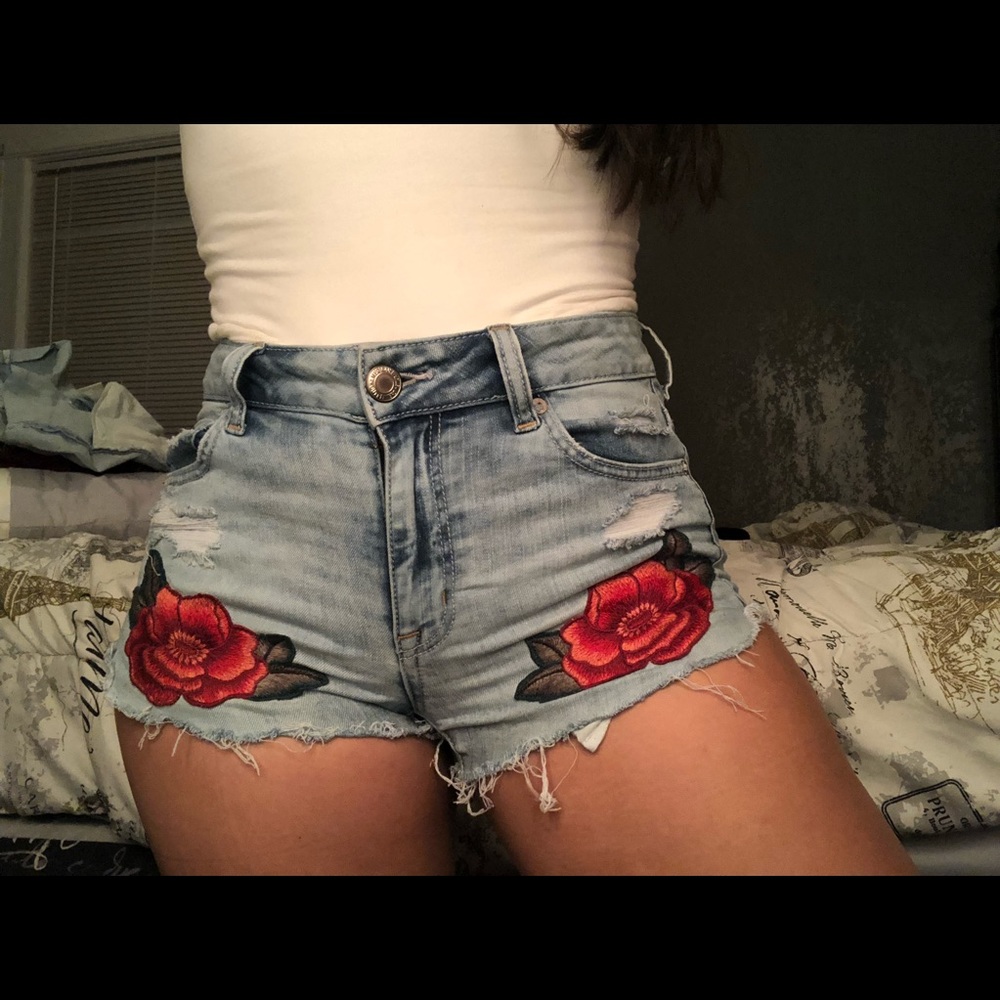 American Eagle Flower Jean Shorts